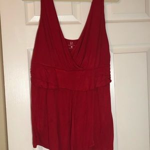 NY&C Red Vneck With Waist Detail, Sz XL